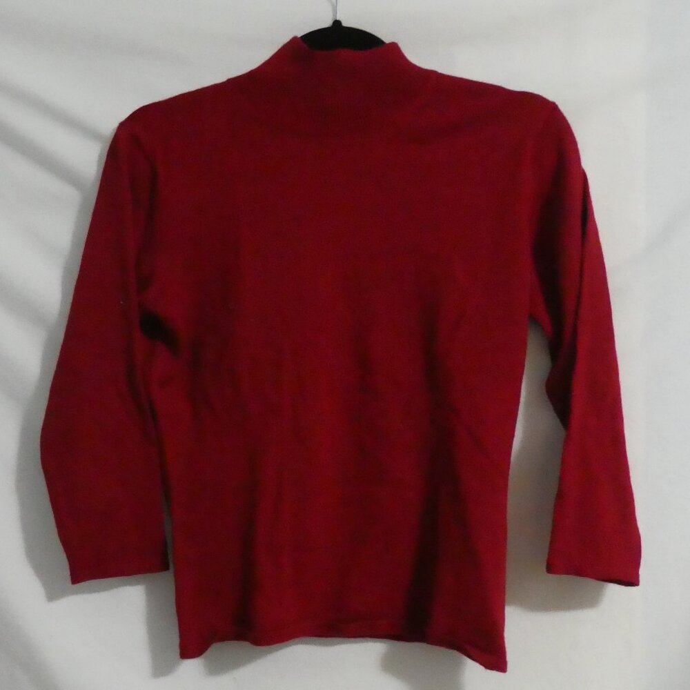 JACOB | medium | Red Knit Mockneck Long Sleeve Sweater